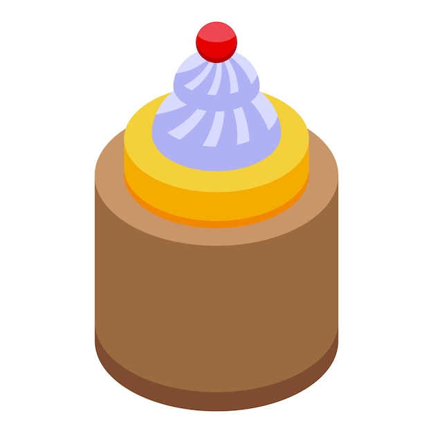 Vector small pie cake icon isometric vector cooking apple food american pie