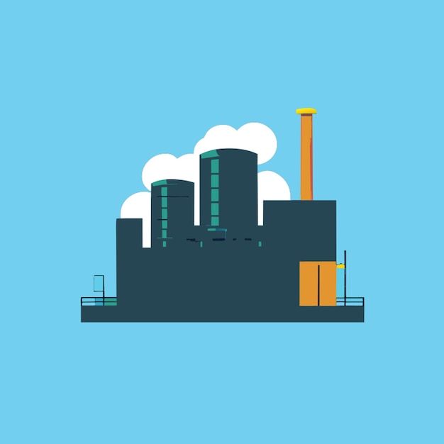 Small power plant vector illustration