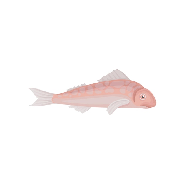Маленькие морские рыбки Морские животные Тема морепродуктов Цветный графический элемент для рекламы плаката меню кафе или ресторана Иллюстрация в стиле мультфильма Плоский векторный дизайн, изолированный на белом фоне