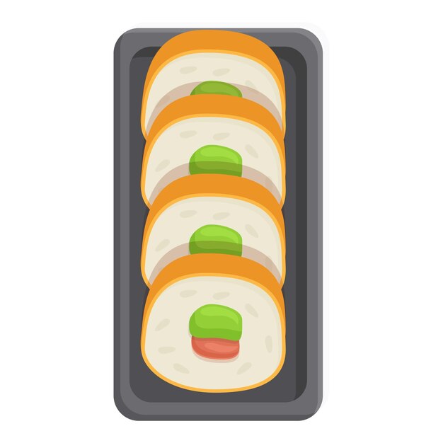 Vector small sushi box icon cartoon vector fast food delivery