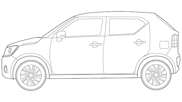 Small suv car vector illustration on white background