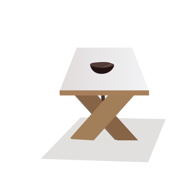 A small table with a single x on it