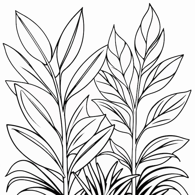 Small Tree Plant coloring outline page illustration for children and adults