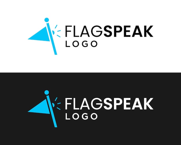 Small triangle flag sound volume technology logo design