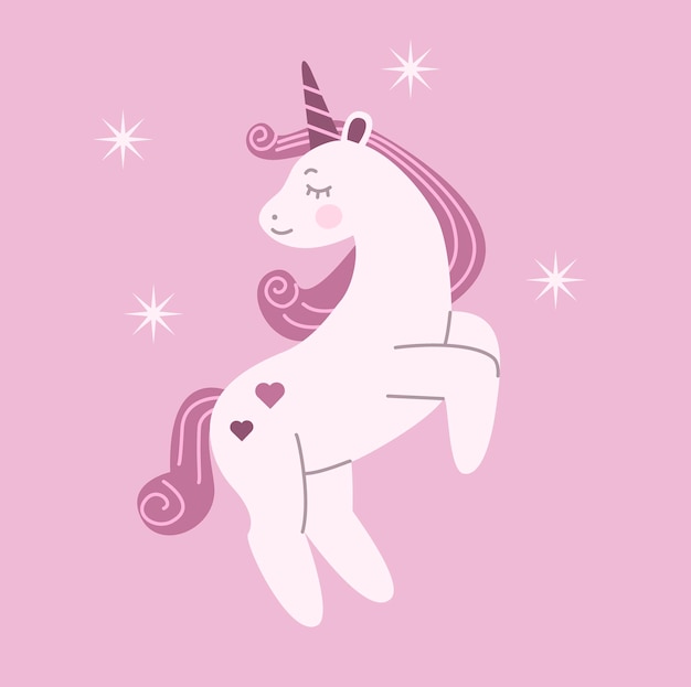 A small unicorn is dancing merrily