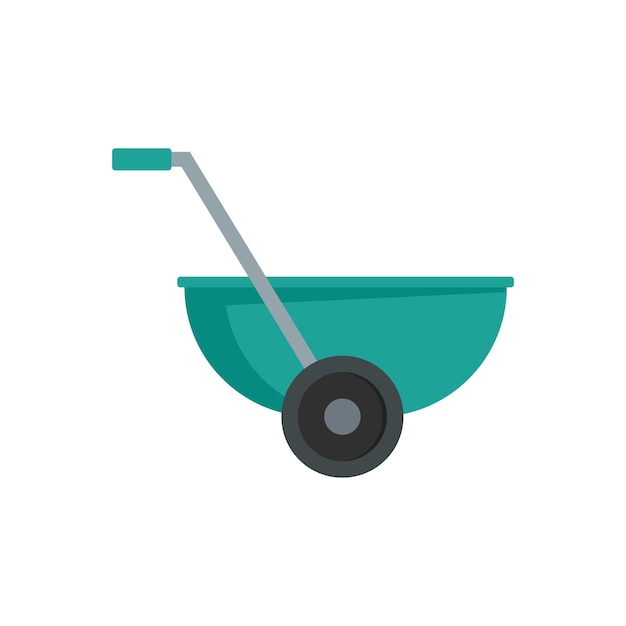 Small wheelbarrow icon Flat illustration of small wheelbarrow vector icon for web isolated on white