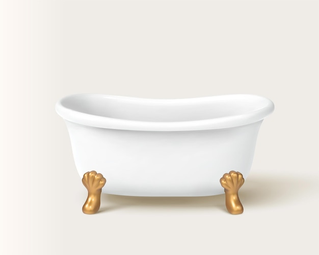 Vector small white bathtub