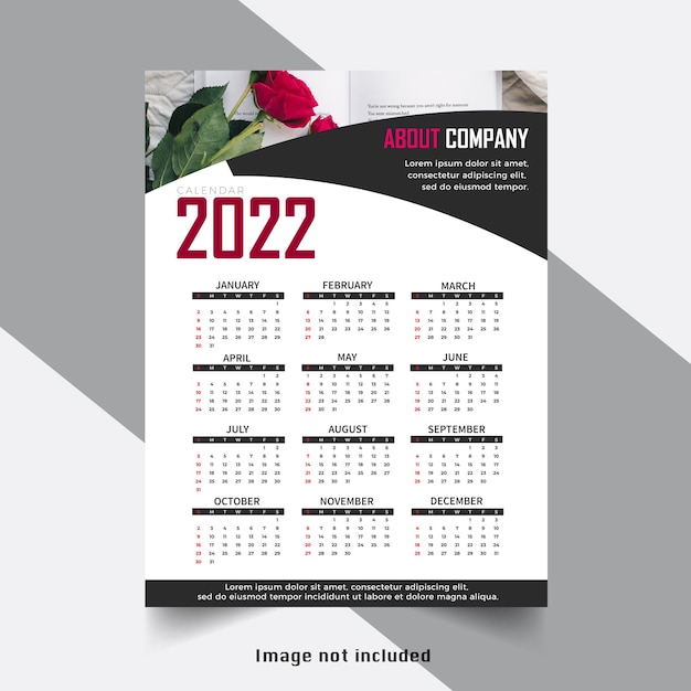 Smart 2022 new year calendar  template