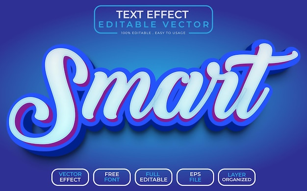 Smart 3D Text Effect EPS Vector File