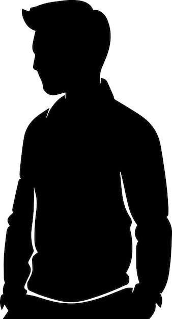 Smart boy vector silhouette illustration