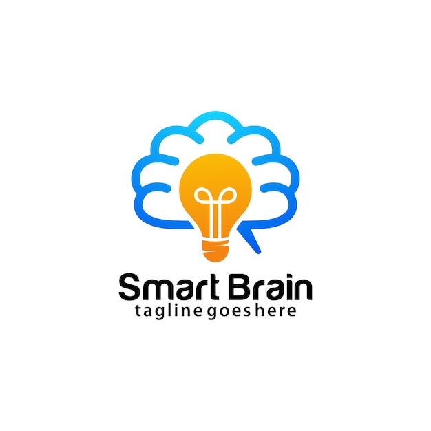 Smart brain logo design template