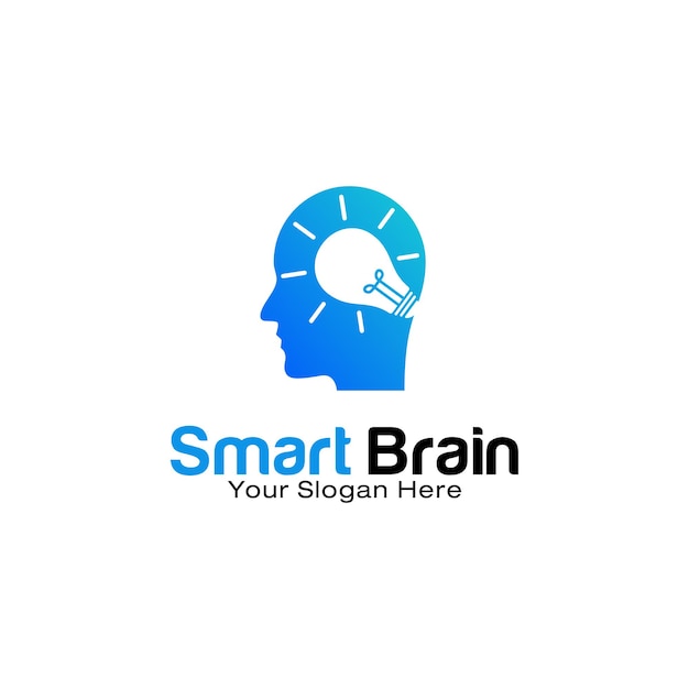 Шаблон дизайна логотипа smart brain