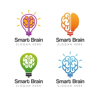 Modello di logo del cervello intelligente