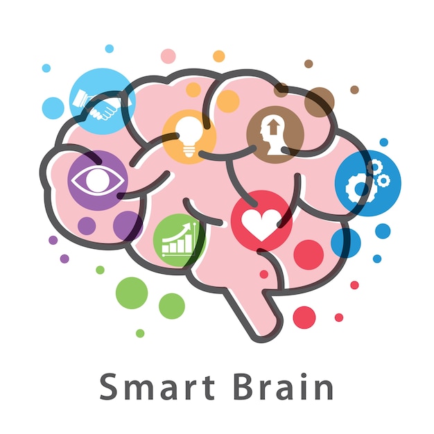 Vector smart brain symbol icon design