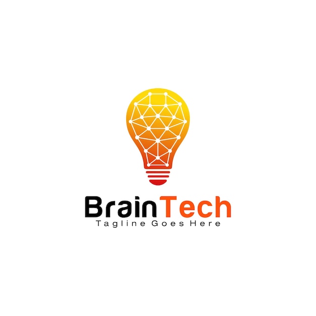 Шаблон дизайна логотипа smart brain technology