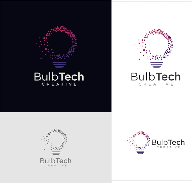 Smart bulb tech logo icon design intelligence