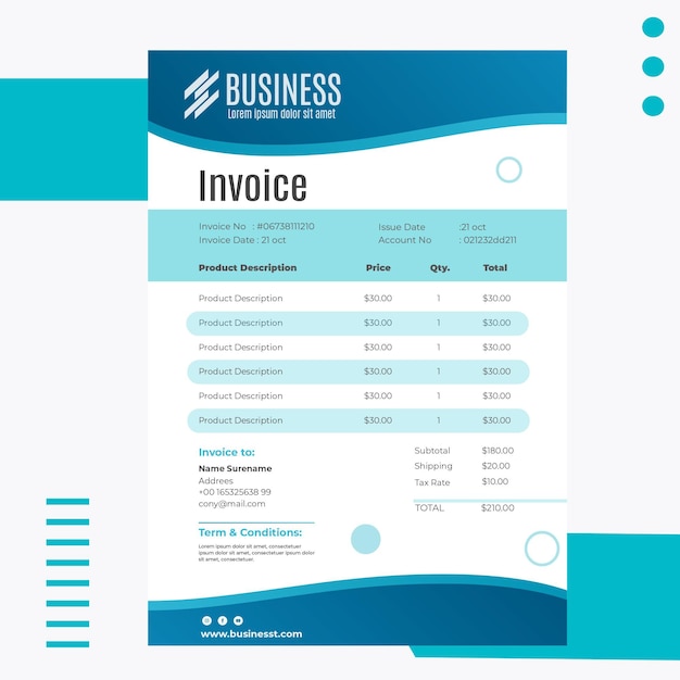 Smart business invoice template