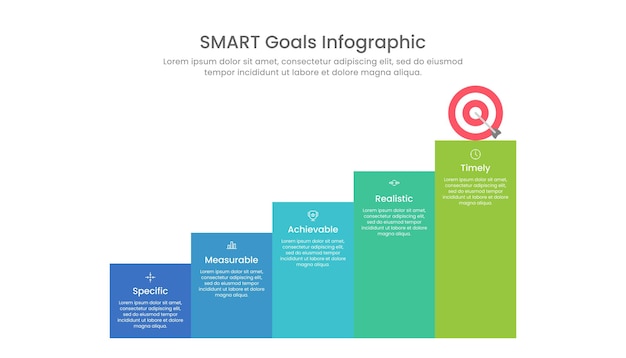 벡터 목표를 안내하는 smart 비즈니스 모델 인포그래픽 템플릿 디자인