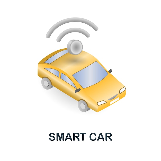 Premium Vector Smart car icon 3d illustration from smart city