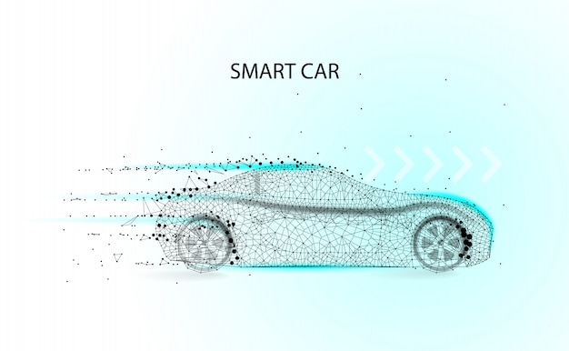 Concetto di vettore di auto intelligente. auto elettrica