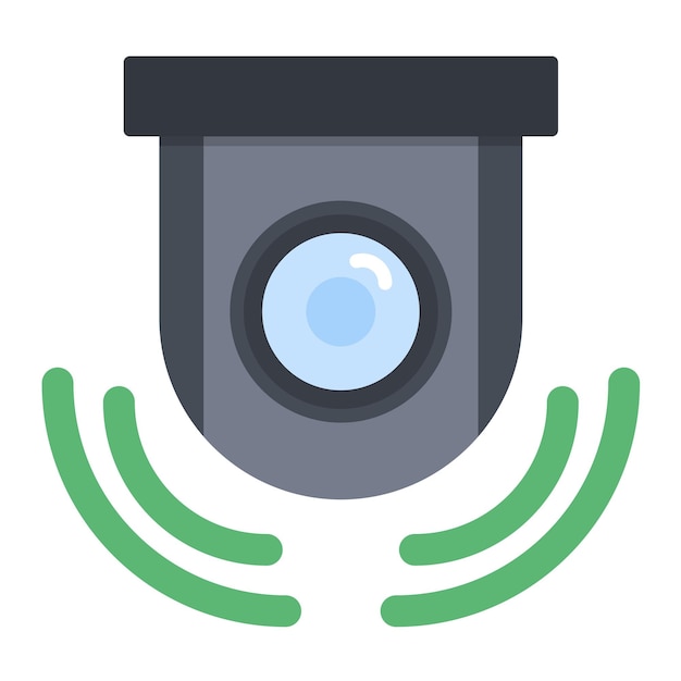 Smart cctv flat illustration