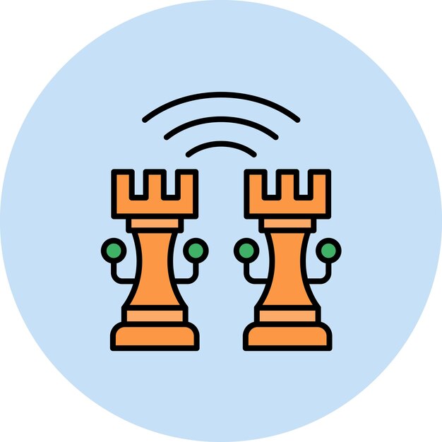 Vector smart chess flat illustration