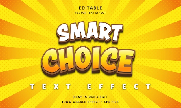 smart choice editable text effect with modern and simple style