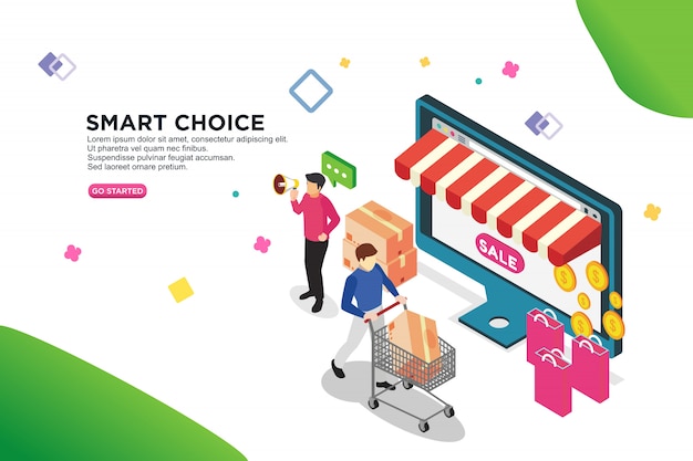 Vector smart choice isometric design concept