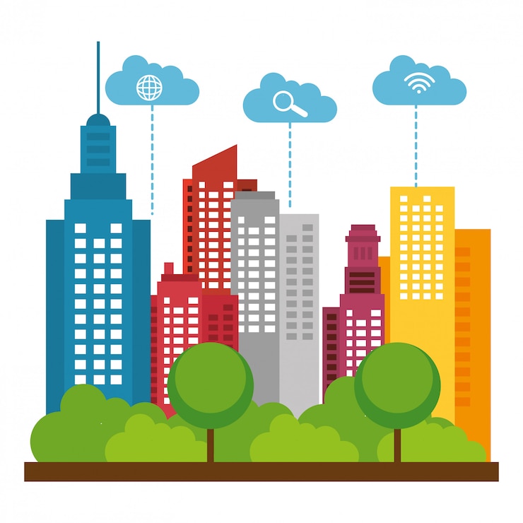 Vector smart city design 