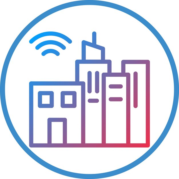 Vector smart city icon style