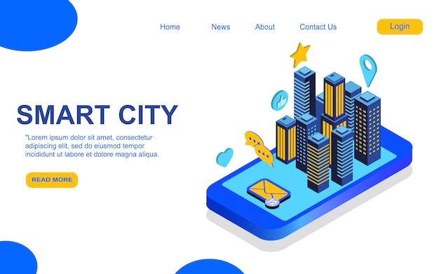 Smart city landing page template