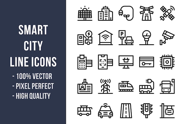 Smart City Line Icons