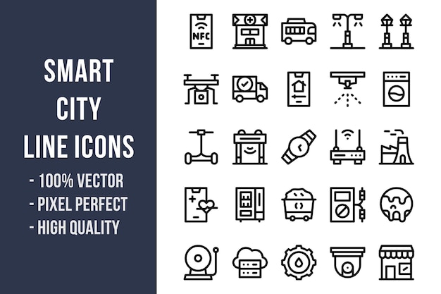 Smart City Line Icons