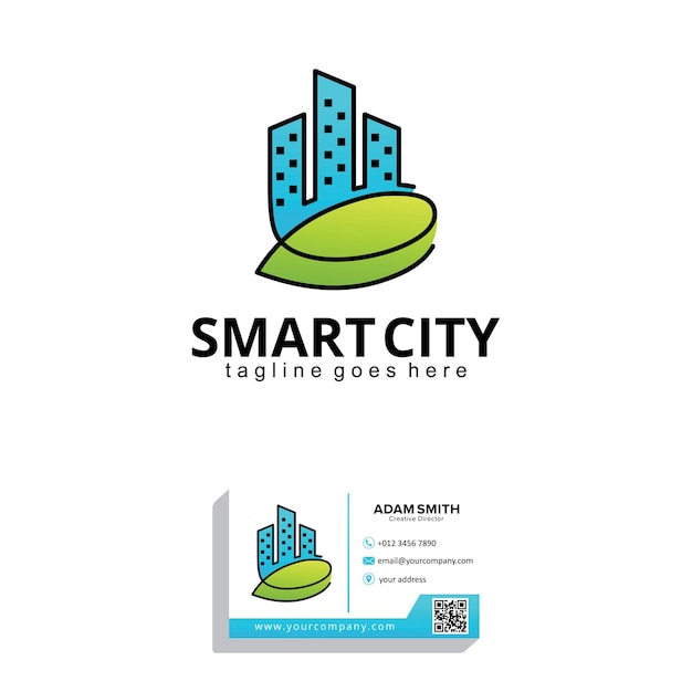 Smart city logo design template