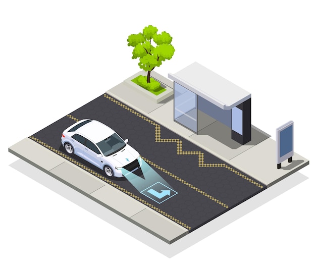 Smart city technologies isometric illustration