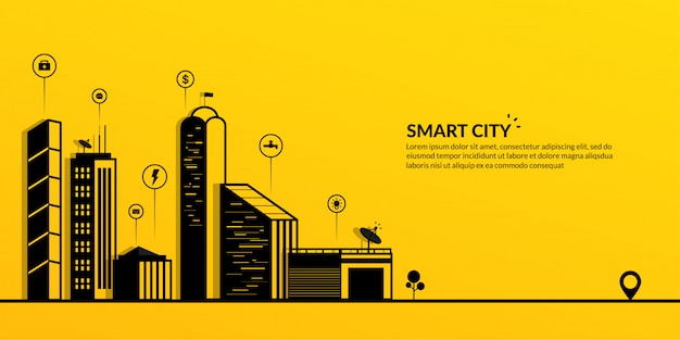 smart city with the connected metropolis banner