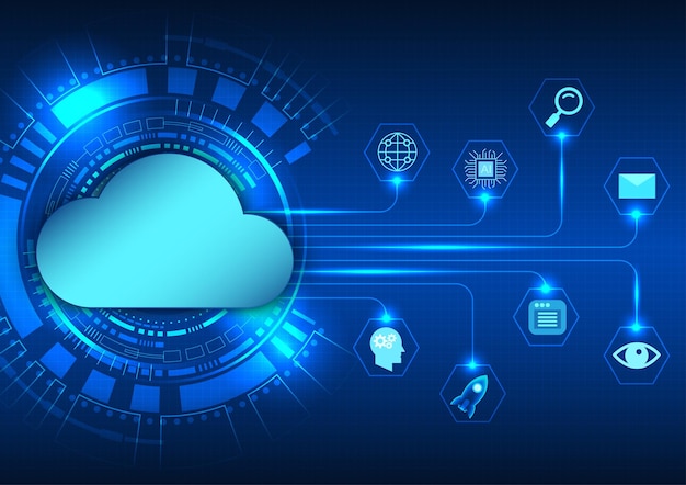 Vector smart cloud technology connects and transmits information through the internet network for