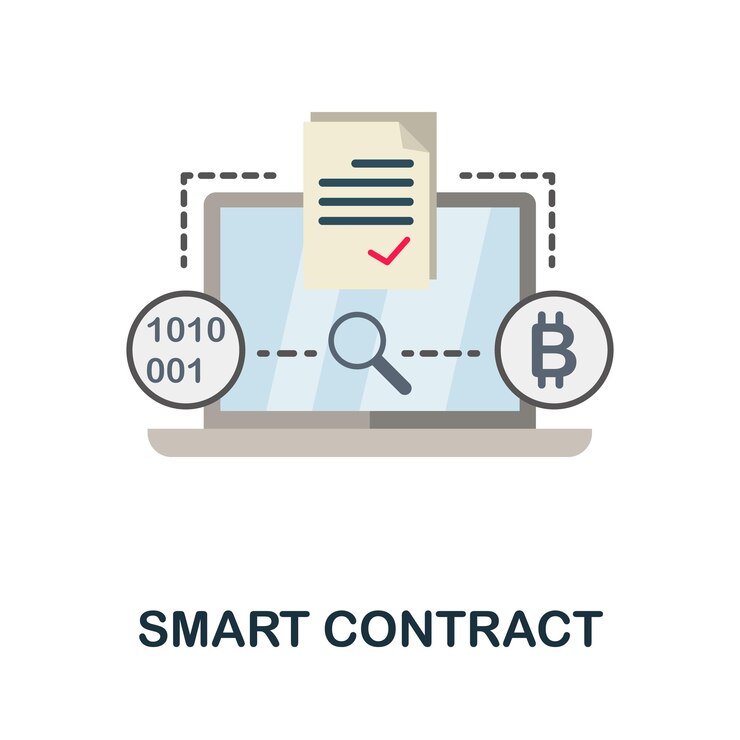 Vector smart contract flat icon colored sign from cryptocurrency collection creative smart contract icon illustration for web design infographics and more