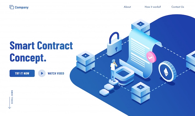 Concetto di smart contract infographic