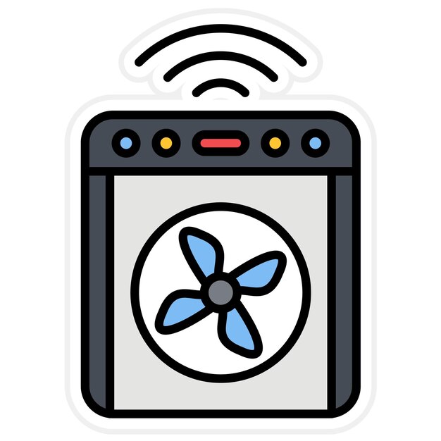 スマートクーラーアイコンのベクトル画像はスマートホームに使用できます