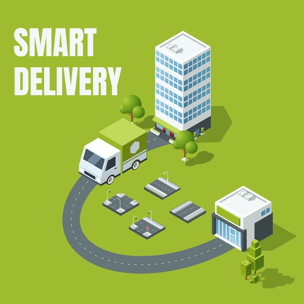 Smart delivery vector concept