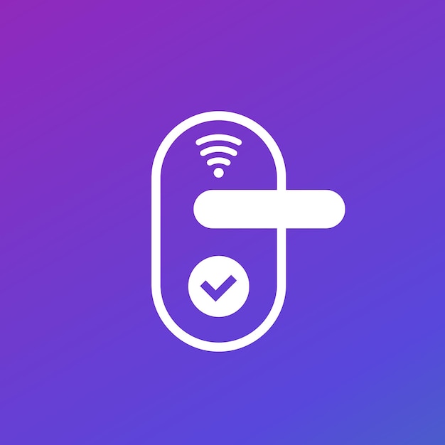 Smart door lock icon vector