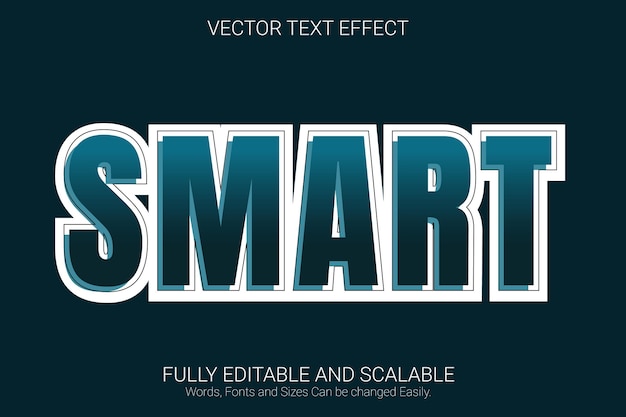 smart editable text effect, blue color text style