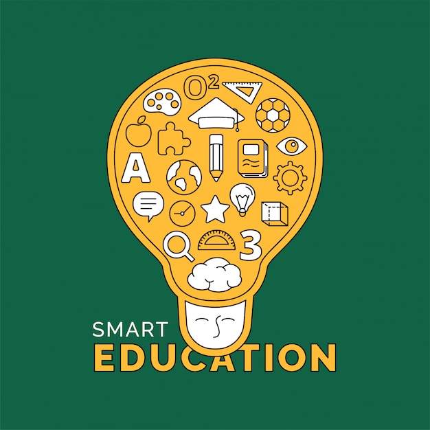 Smart education concept illustration doodle style vector design.