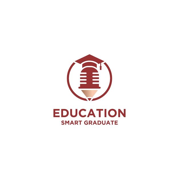 Vector smart education with hat logo design