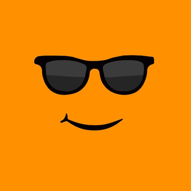 Smart emoji with black orange background