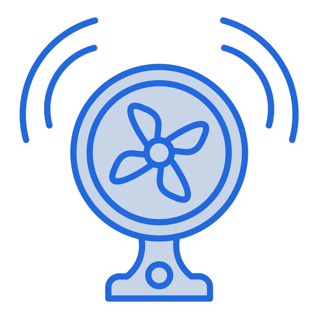 Smart Fan Blue Tone Illustration