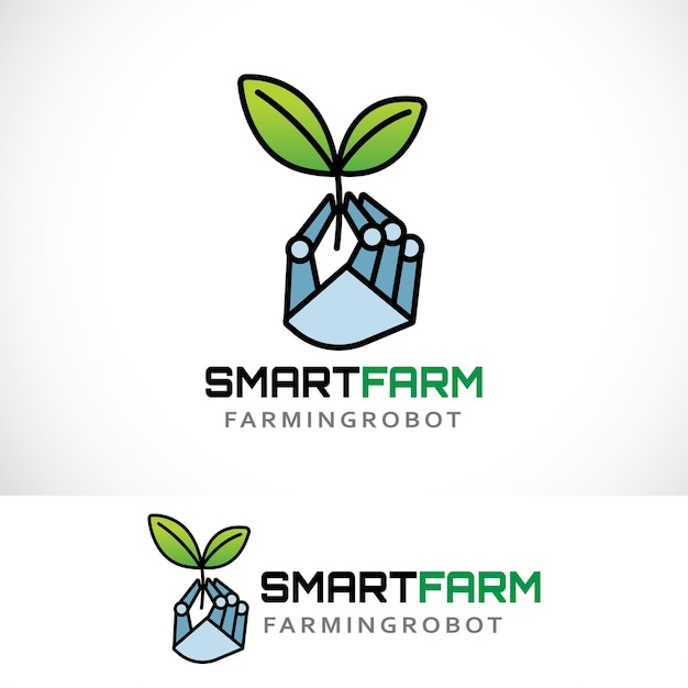 Vector smart farm logo design template