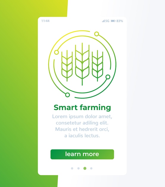 Smart farming mobile app page