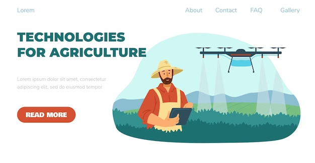 Vector smart farming precision farming concept